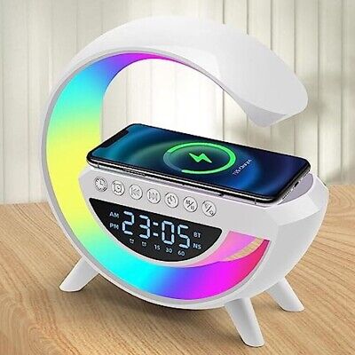 Wireless Charging Bedside Led Night Light, Bluetooth Speaker Lamp