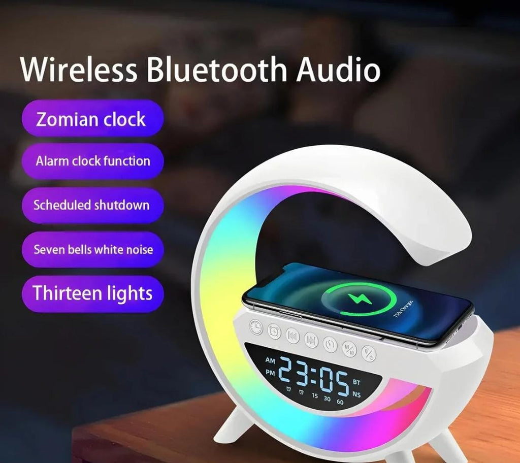 Wireless Charging Bedside Led Night Light, Bluetooth Speaker Lamp